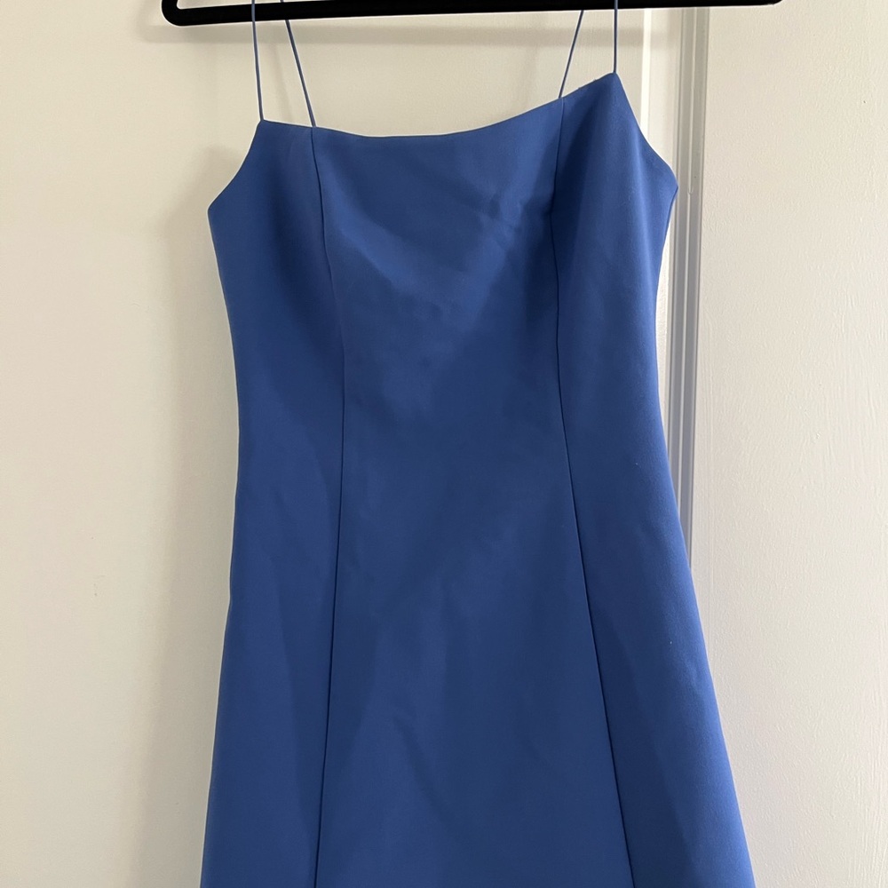 Elegant Blue Spaghetti Strap Dress